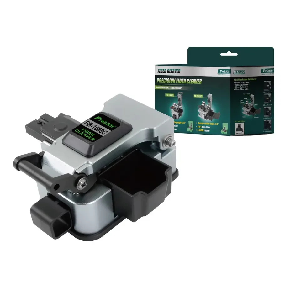 

Proskit FB-1688C Высокоточный волоконный Кливер с 16 поверхностным лезвием и 5 в 1 волоконным держателем, ручной нож для возврата, инструмент FTTH