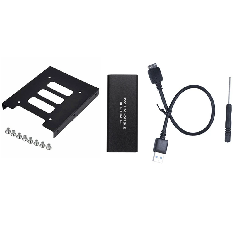 M.2 Sata Ssd To USB 3.0 External Reader Converter Adapter &amp 2.5 Inch 3.5 SSD HDD Metal Bracket |