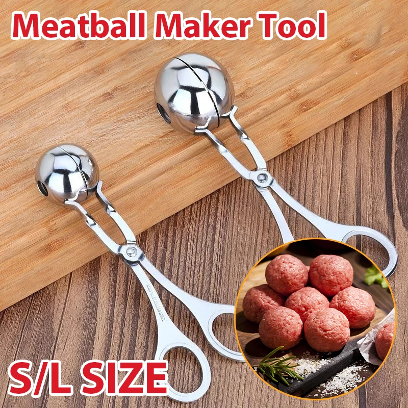 

S/L Stainless Steel Meatball Maker Tool Non Stick Fish Ball Rice Ball Spoon Shaper Cooking Scoop Kitchen Accessories