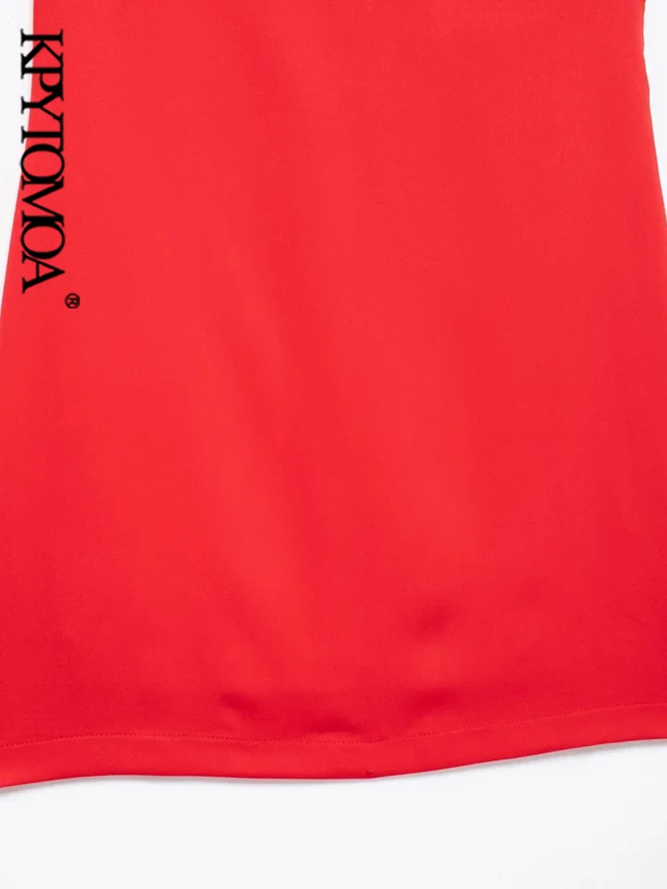 KPYTOMOA Женское Облегающее Мини-платье С Круглым Вырезом На Тонких Бретельках