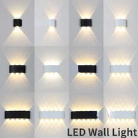 LED Wall Light Outdoor Waterproof Aluminum Wall Light Porch/Garden/Bedroom Indoor Nordic Wall Light Fixtures 2/4/6/8W 10W 12W