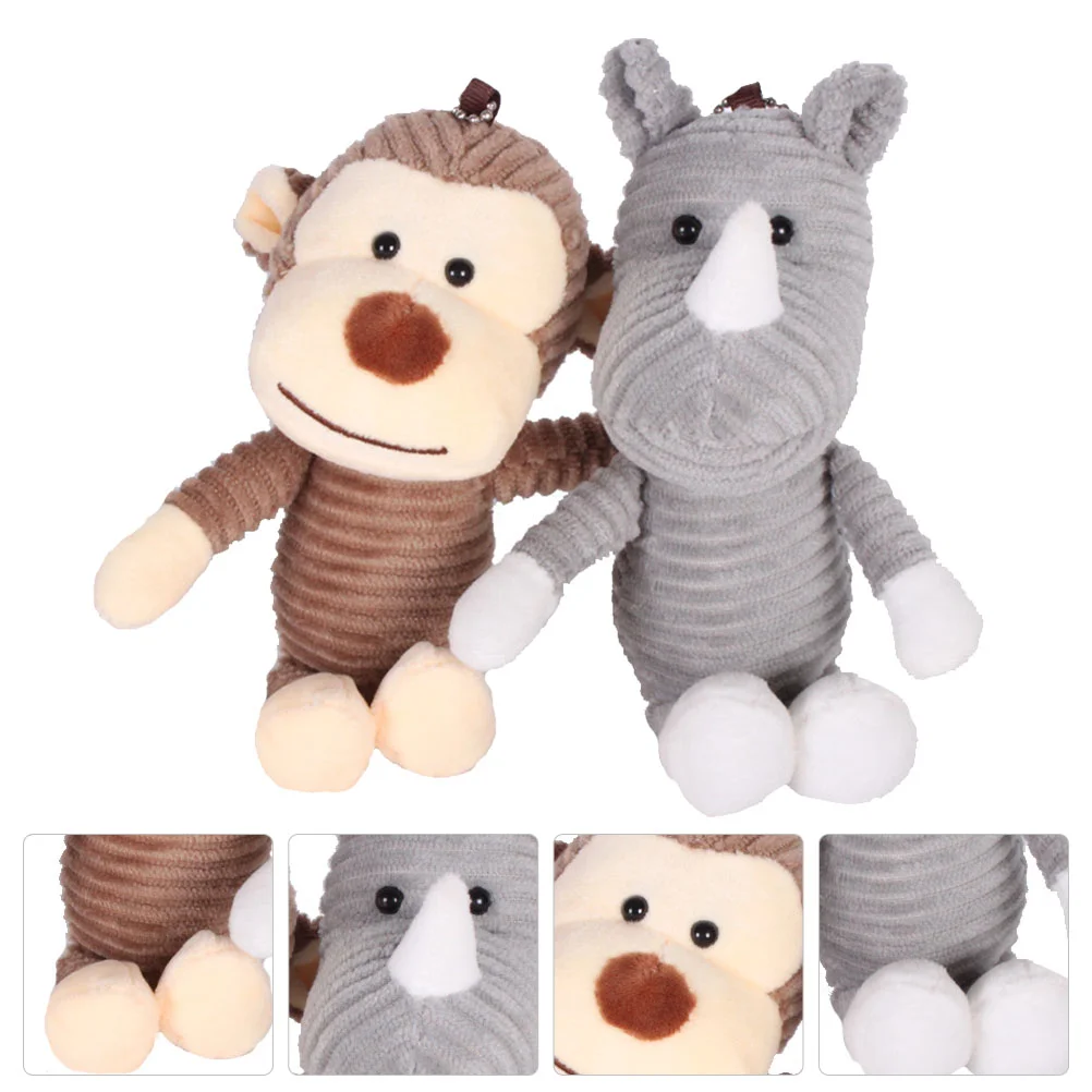 

Plush Animal Animals Toy Stuffed Pendants Key Keychain Tiny Ring Decor Kids Chain Keychains Mini Ornaments Jungle