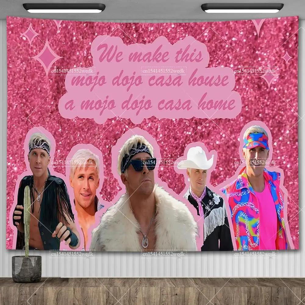Настенный гобелен с надписью We Make This Mojo Dojo Casa Y2k розовый эстетический Декор для