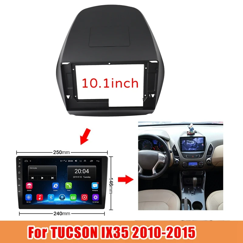 

10,1 дюймовый 2 Din автомобильный стерео радио Fascia Dash Player DVD адаптер рамка панель для HYUNDAI TUCSON IX35 2010-2015