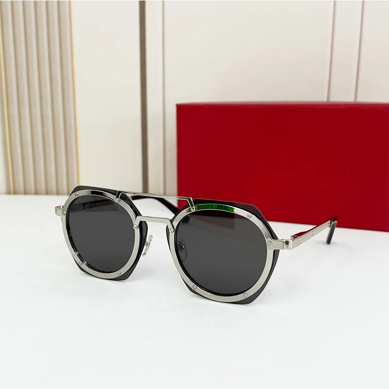 

Rimless Sunglasse Men Fashion 18K Gold Plating Round Metal Stylish Sun Glasses Carter Women Desginer Brand Name Eyewear