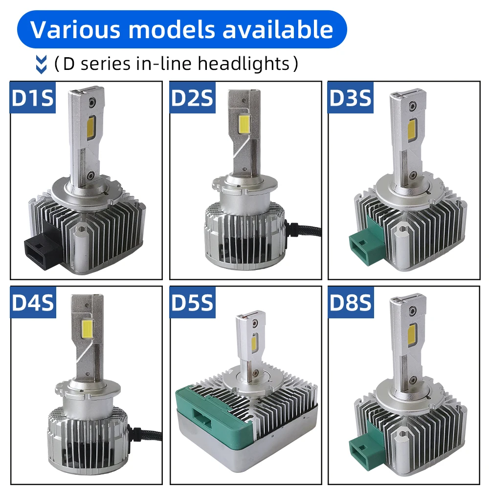 D3S D1S LED Lamp Canbus 32000LM 70W Replacement HID D2S LED D3S D1S D4S/R D5S D8S Car Headlight Bulbs 6000K Plug& Play Auto Lamp images - 6
