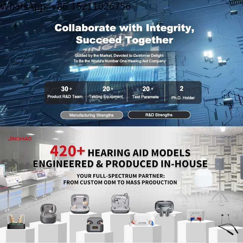 Фото Слуховые аппараты JINGHAO DW3 серого цвета, перезаряжаемые, медицинские, с Bluetooth, OTC, саморегулируемые, для людей с нарушениями слуха №2