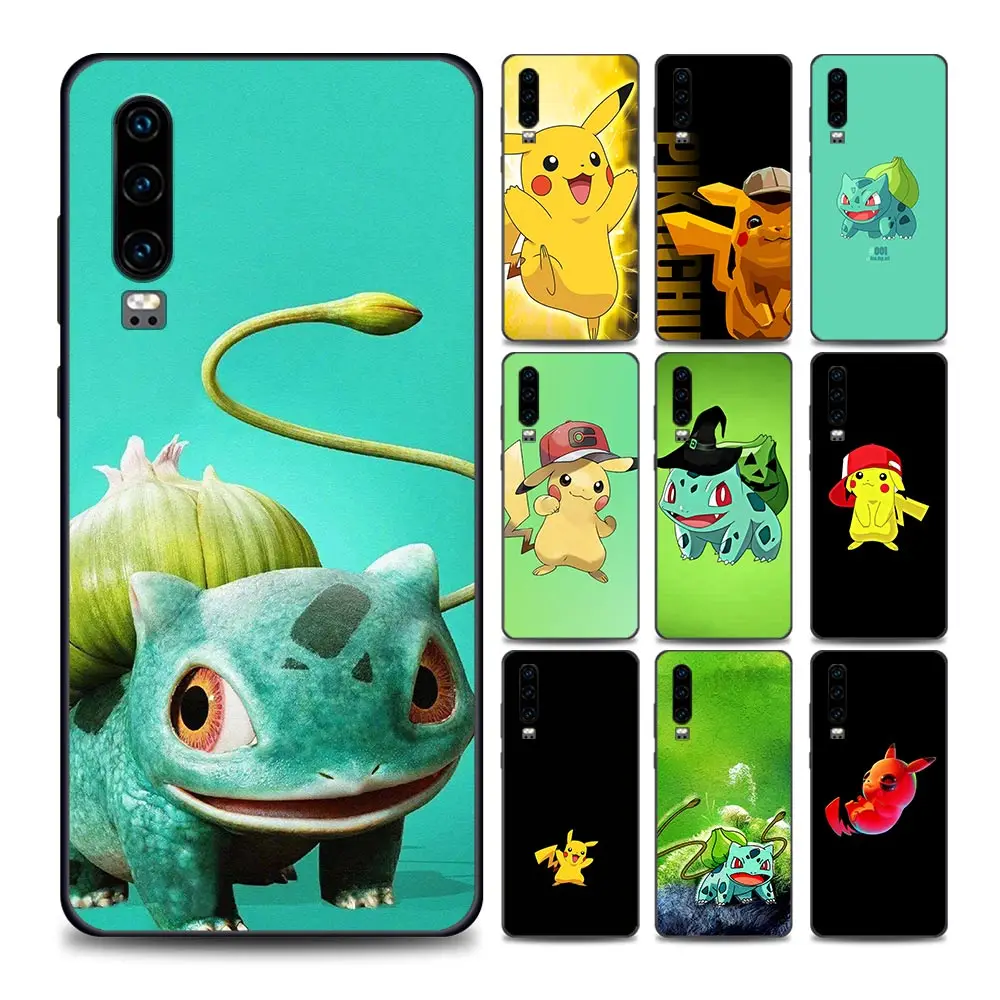 

Pikachu Pokemon Bulbasaur Phone Case for Huawei P10 P20 P30 P40 Lite P50 Pro Plus P Smart Z Soft Silicone Case Cover Pikachu