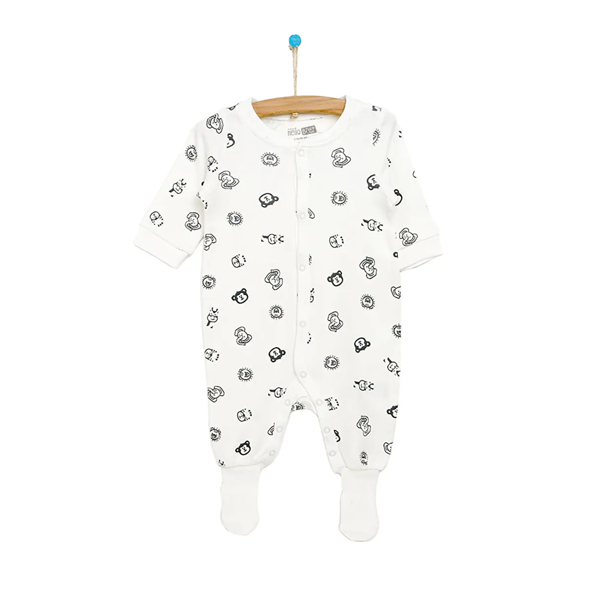 

ebebek Hellobaby Yenidoğan Erkek Bebek Çıt Çıtlı Kaydırmaz Çoraplı Tulum