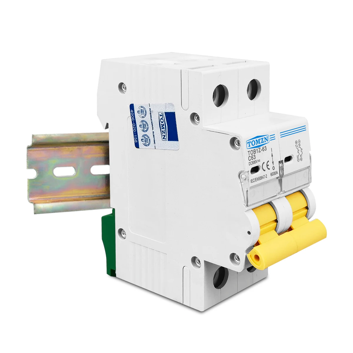 TOMZN 2P DC 600V Автоматический выключатель MCB C кривая однополюсный предохранитель