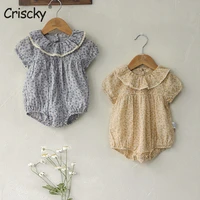 criscky newborn infant baby girls romper cotton short sleeve baby playsuit jumpsuit infant floral rompers onepiece clothes