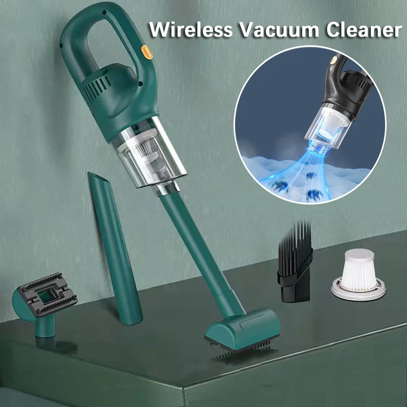 

Wireless Vacuum Cleaner Handheld Home Car Vacuum Cleaner Powerful Suction USB Rechargeable Wet and Dry Filter Hair Dust Cleaning