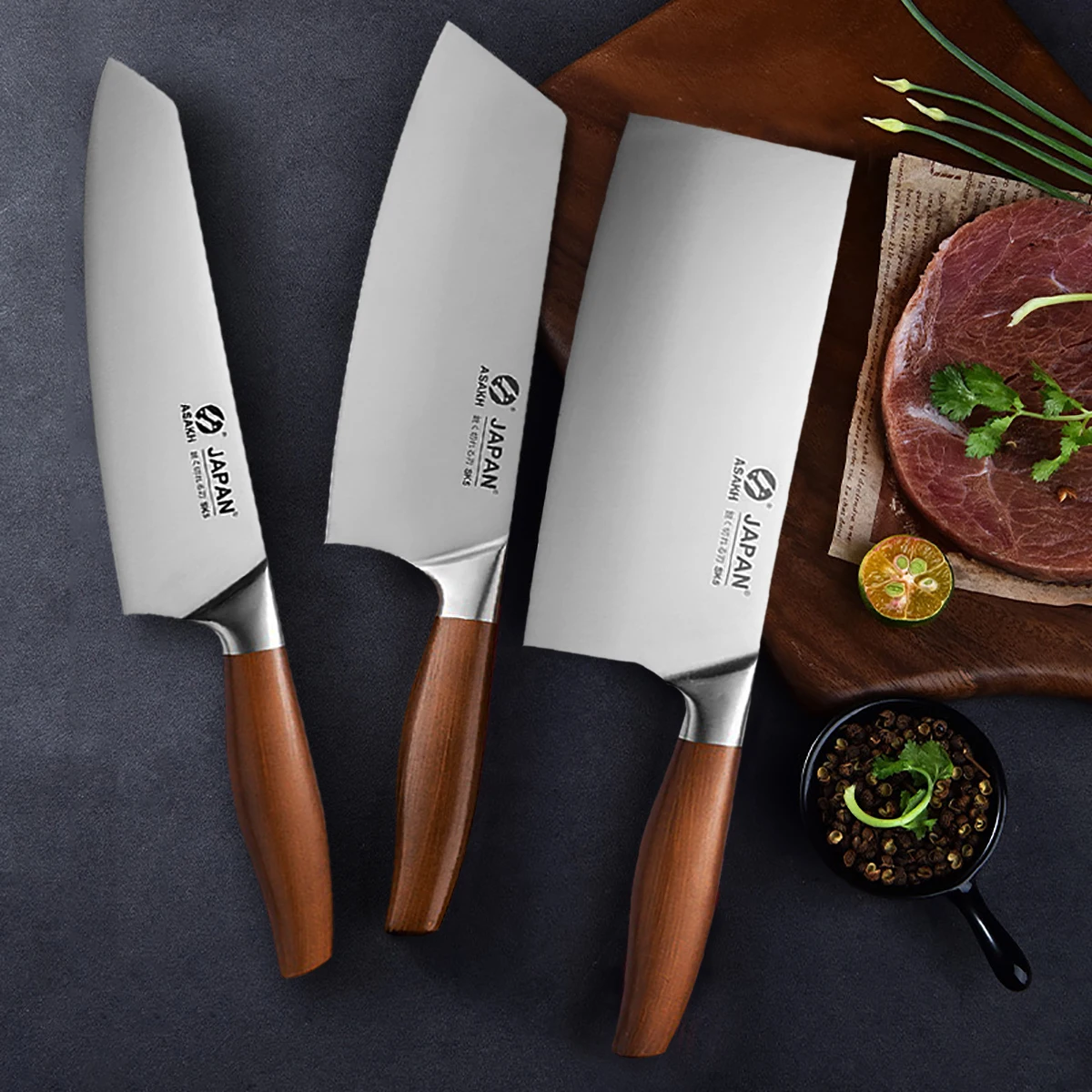 Японский кухонный нож из нержавеющей стали, нож шеф-повара двойного назначения, нож мясника, нож мясника, мясницкий нож, инструменты для при...