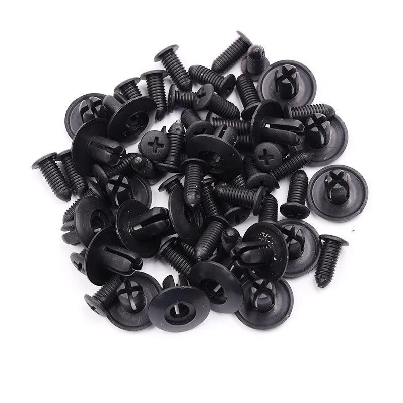 

8mm Universal Car Front Fender Skirt Push-Type Plastic Nylon Retainer Clips Fasteners Rivets Black Rivet Car Fastener Clips