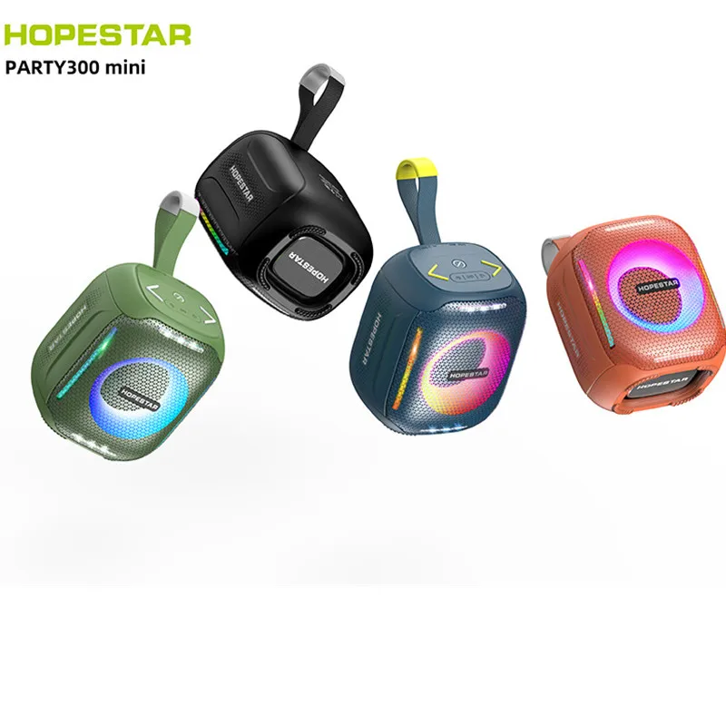 

Outdoor Mini Wireless Bluetooth Speaker Portable Column IPX5 Waterproof 360 Stereo Subwoofer FM Loudspeaker HOPESTAR-Party 300