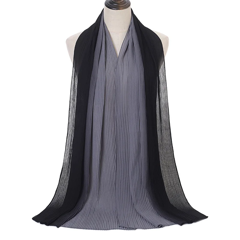 

Мусульманский шифоновый хиджаб с градиентом, 180*70 см