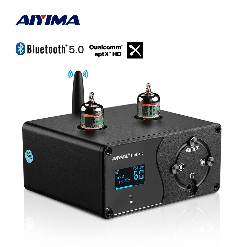 

AIYIMA Audio Tube-T10 Decoder Mini Hifi USB DAC Headphone Amplifier BT QCC3031 aptX Coaxial OPT PC-USB Remote Control