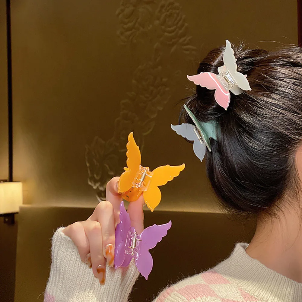 

Acetate Hair Claw Butterfly Hairpin Clips Gradient Tie-Dye Colored Hair Styling Tools Barrettes Women Girls Hair Accessories
