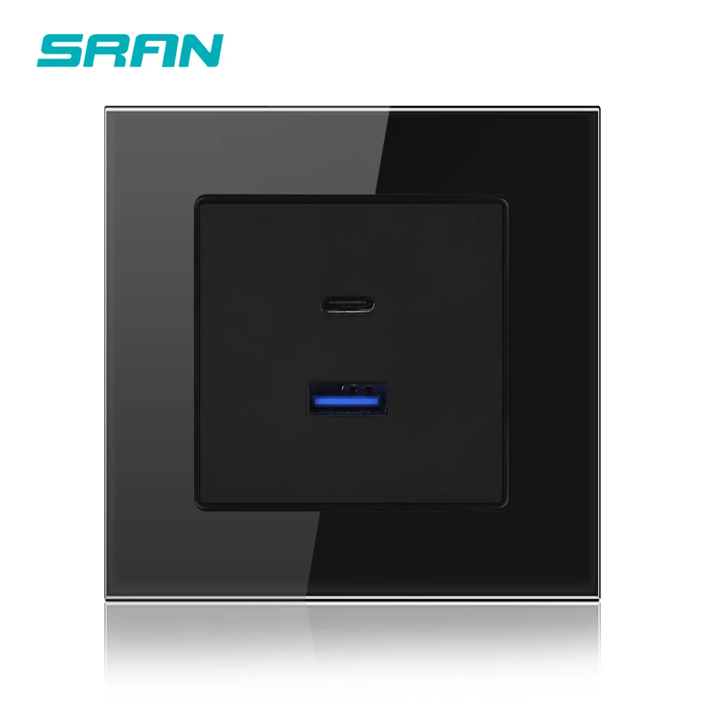 Настенная розетка SRAN Usb type-C 5 В 3 А 9 2 12 1 умный индукционный зарядный порт для