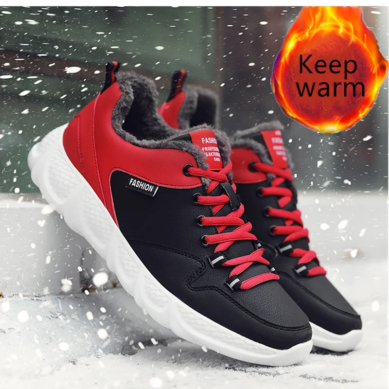 

Winter Men Casual Sneakers Keep Warm Walking Shoes Lace Up Male Outdoor Sports Shoes For Men Casual Big Size 48