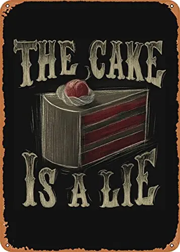 Винтажный металлический знак The Cake is a Lie патент художественные принты ретро
