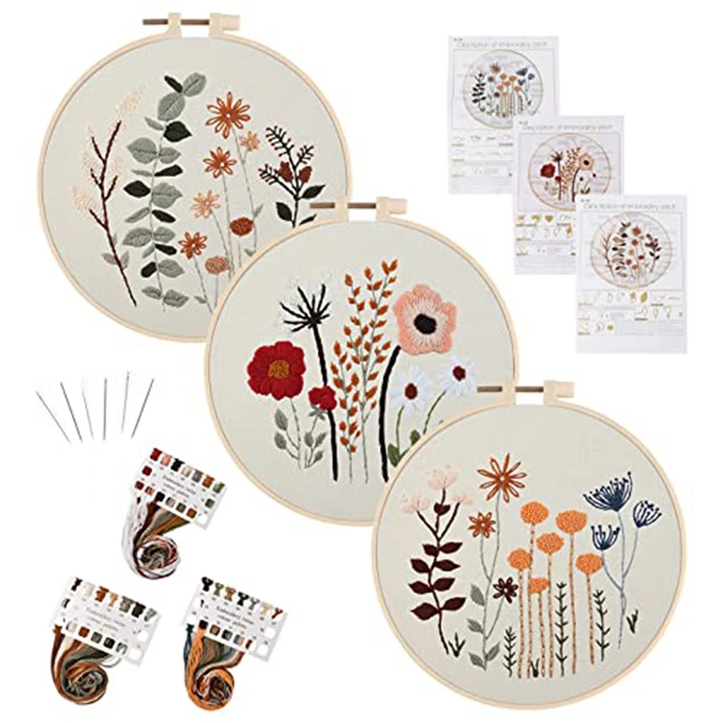 

Beginner Embroidery Kits Adult Patterns and Instructions Floral Series Full Cross Stitch Kit