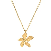 2022 new fashion women temperament five petaled flower pendant clavicle chain necklace women sexy party pendant necklace jewerly