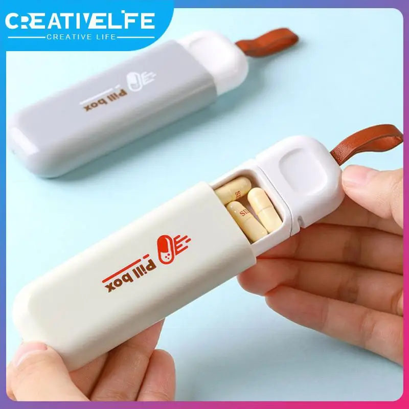 

Safe Non-toxic Compartment Medicine Container External Safety Lock Portable Pill Box Internal Detachable Sealing Cover