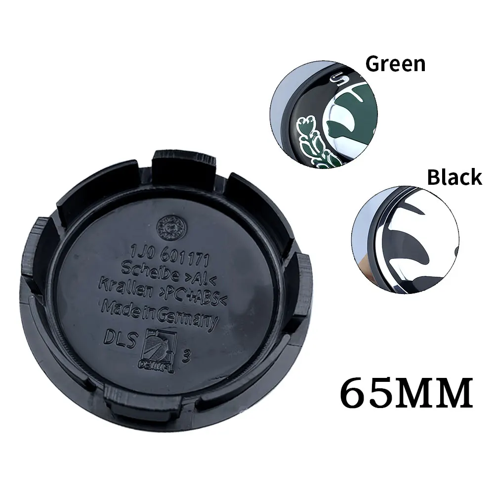 

40pcs 65mm Balck Green Car Wheel Hub Center Caps Cover For Skoda Octavia Fabia Superb Rapid Yeti 1J0601171 3B7601171 Accessories