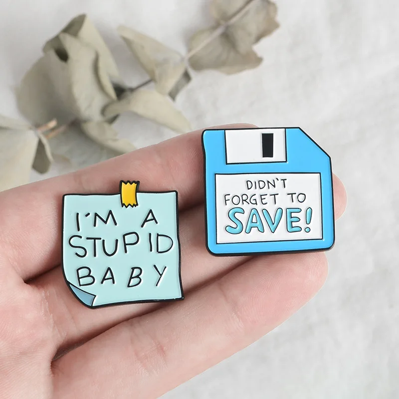 

Oil Dripping Cute Sticky Notes Sticky Notes All-match Brooches Alloy Enamel Shirts Denim Badges Lapel Pin