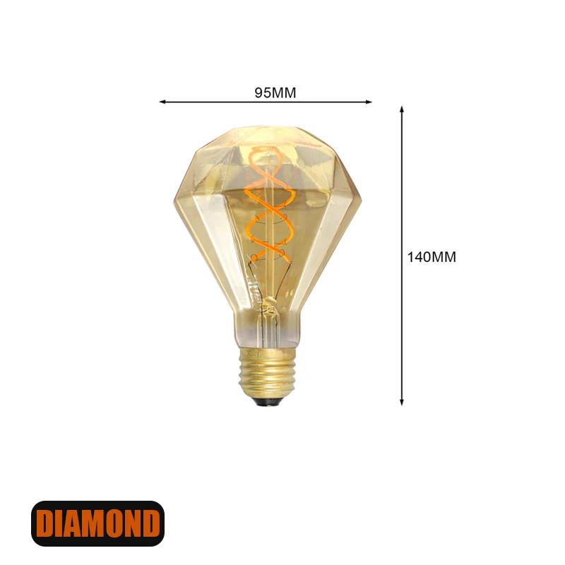 

Светодиодная ретро лампа YNL E14/E27 теплый белый 4Вт