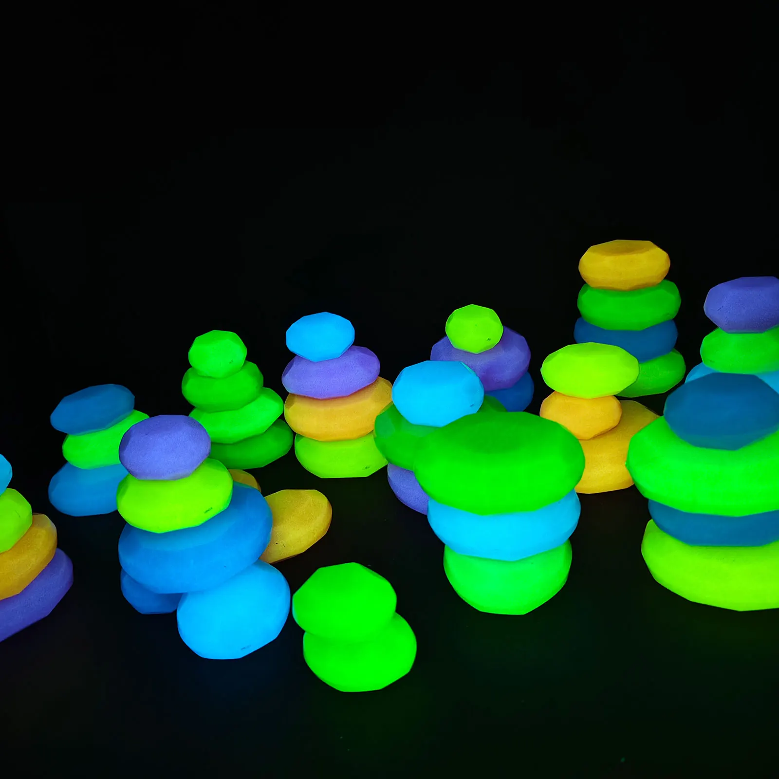7 шт. светящиеся разноцветные камни для украшения сада и аквариума