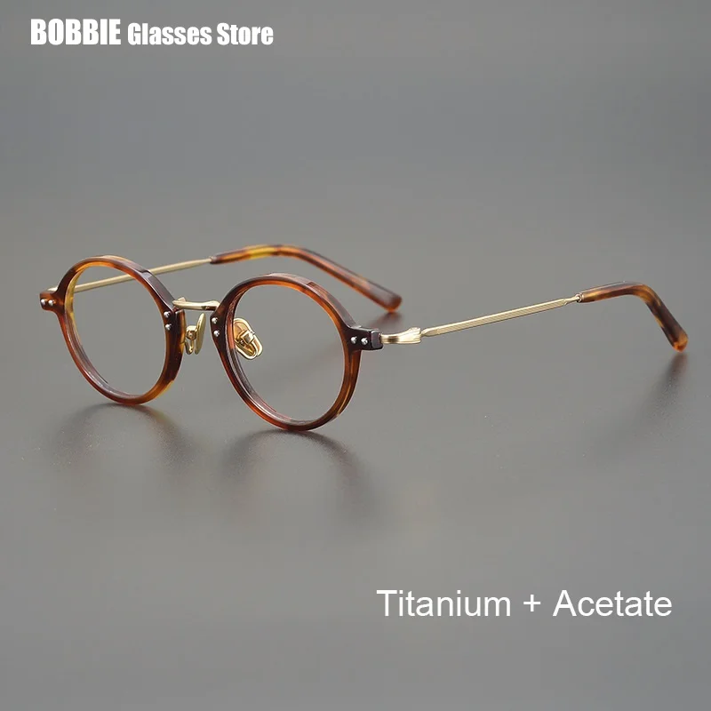 Очки в японском стиле для мужчин и женщин круглые титановые ульсветильник кие