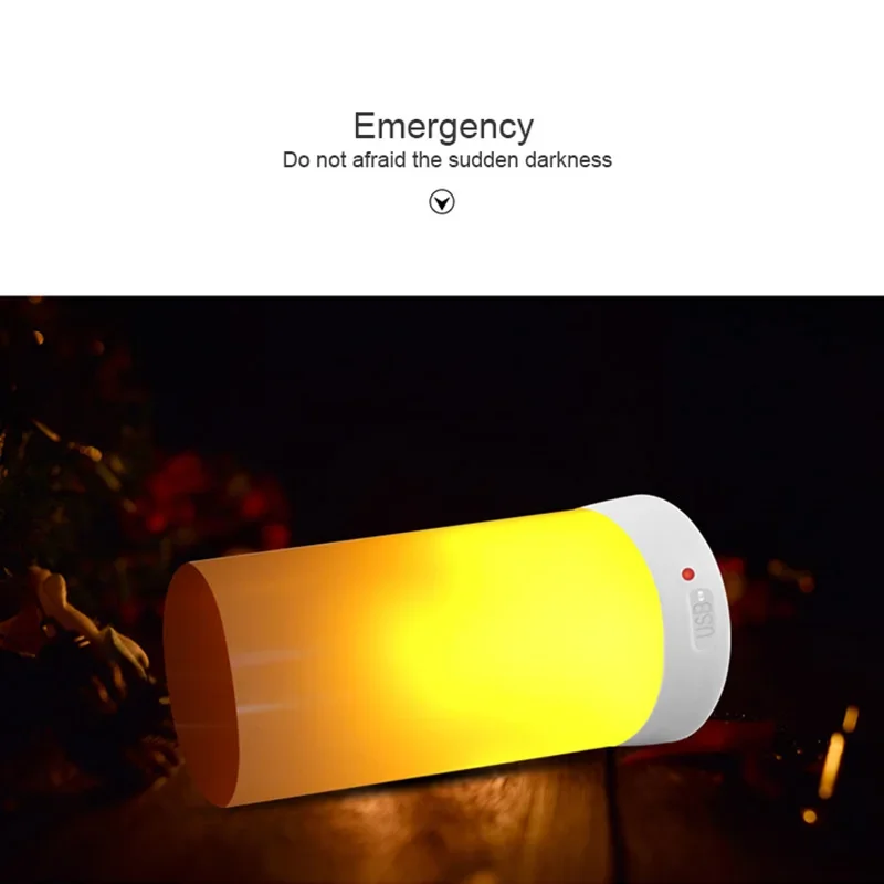 Светодиодный эффект пламени лампочка зарядка от USB мерцающее декоративное пламя