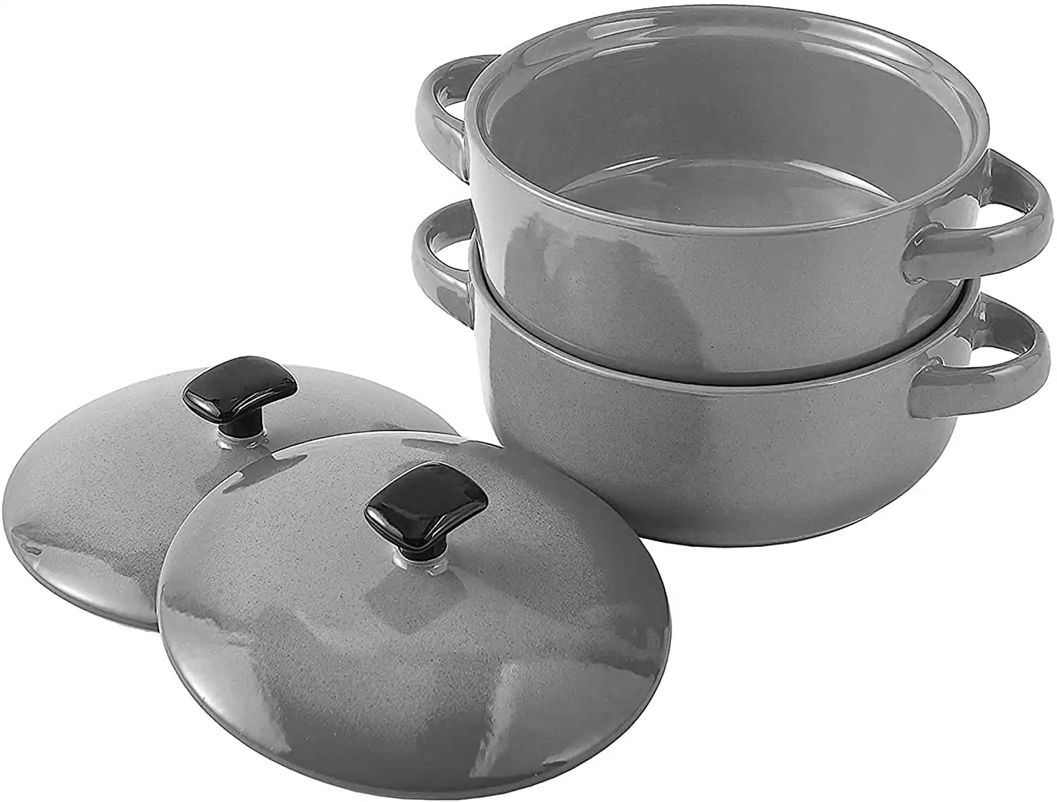 

| Soup Crocks Bake Serve Oven Safe Ceramic Soup Bowls With Handles