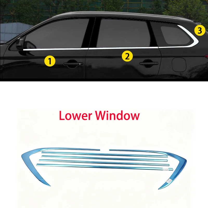 

Автомобильные аксессуары, подходят для Mitsubishi Outlander 2013-2021, хромированная полоса для литья окон из нержавеющей стали, накладка на порог, боковая крышка