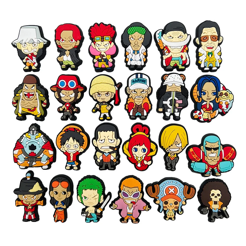 Фото Аксессуары для обуви One Piece Luffy: мультяшные аниме-шармы для сандалий Crocs, DIY, модные игрушки в стиле Y2K №2