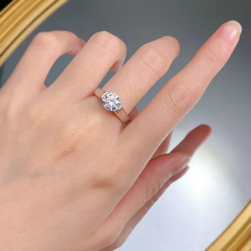 Кольцо женское из серебра 7 5 пробы с высокоуглеродистыми бриллиантами