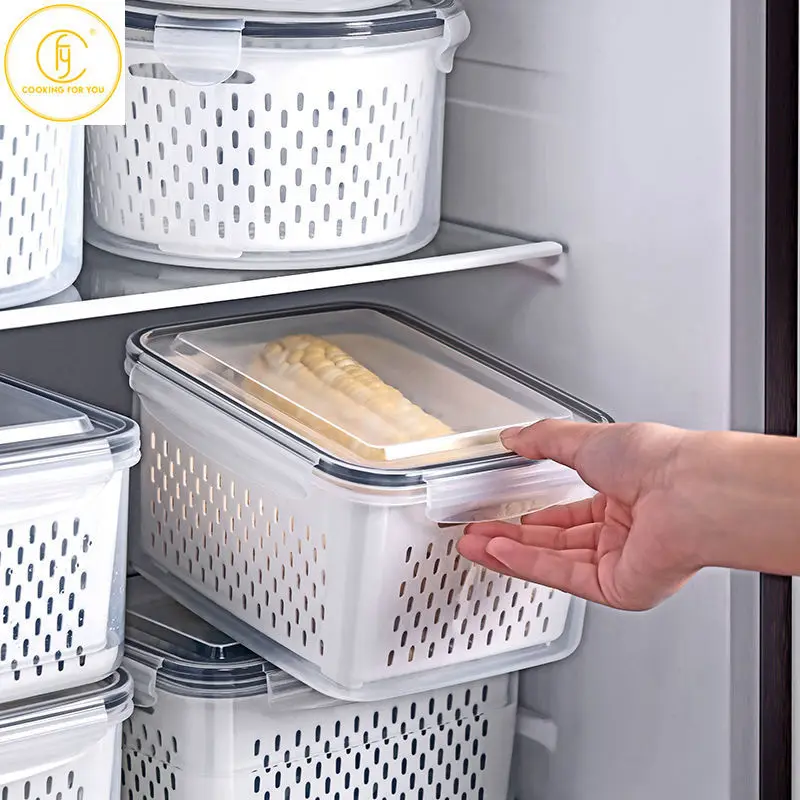 

3 шт., пластиковые контейнеры для хранения фруктов, с двойными стенками