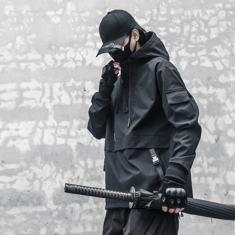 Осенняя функциональная куртка ветровка для мужчин пальто с капюшоном в стиле