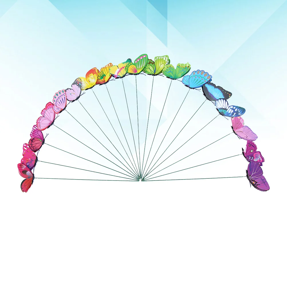 24 шт. имитация бабочки декоративные палочки для растений окантовка газона