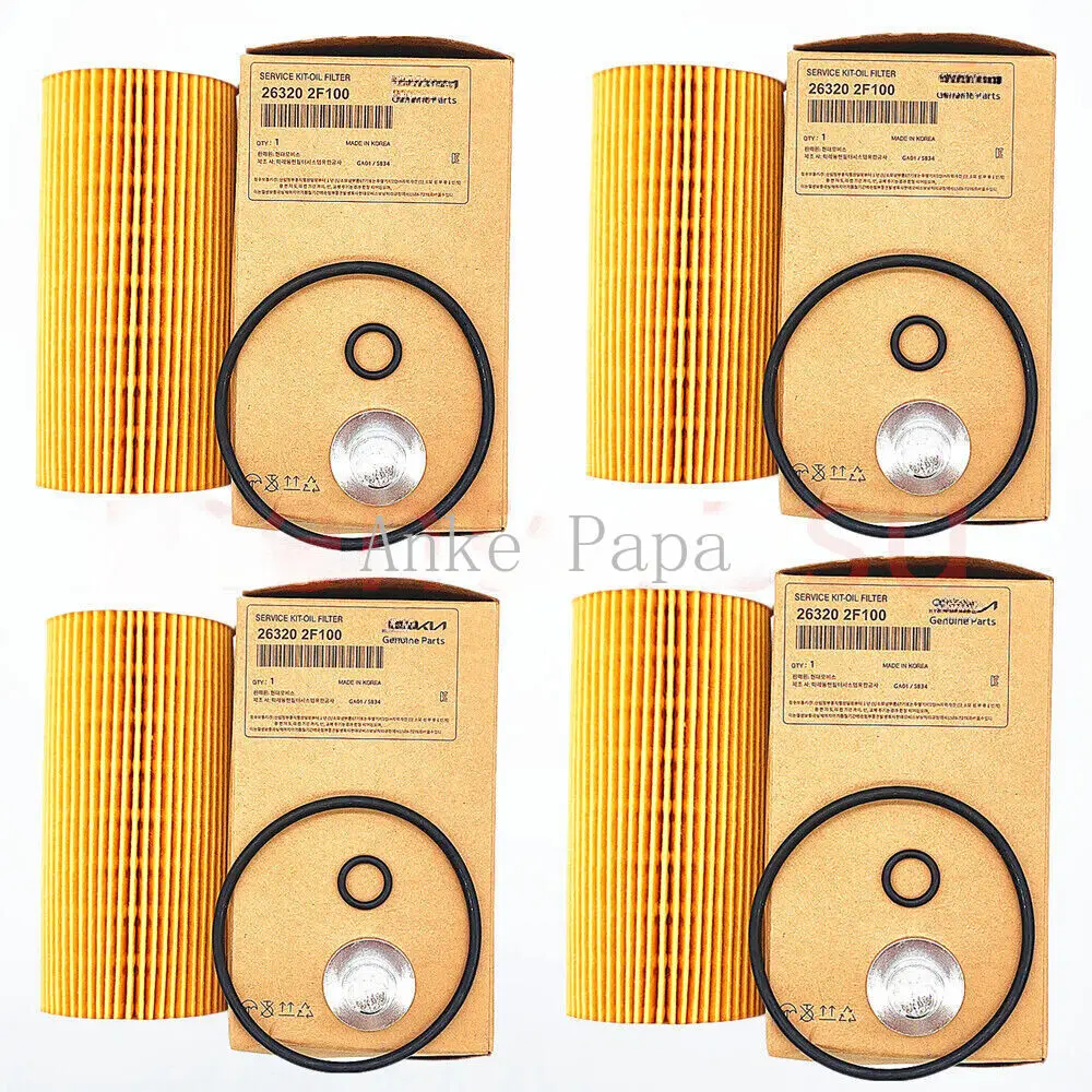 

4X 263202 F100 26320-2F100 для H yun dai для Kia 2,0 2,2, комплект масляного фильтра дизельного двигателя R, 4 комплекта