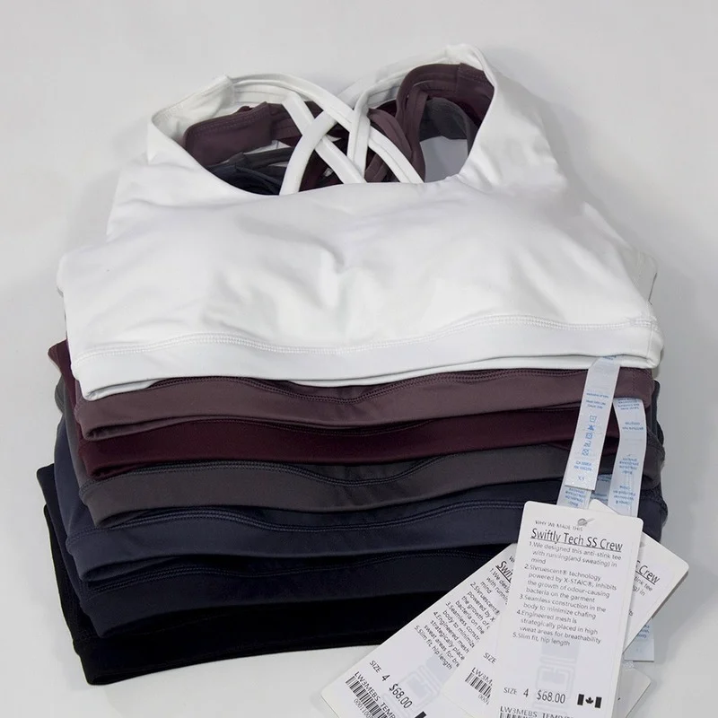 Lulugym Tight Sport Bra Women Padded Cross Beauty Back High Impact Fitness Seamless Yoga Tops Solid Workout Running Sportwear