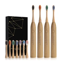 wood material electric toothbrush natural environmental friendly reuse intelligent chargeable teeth clean brushes