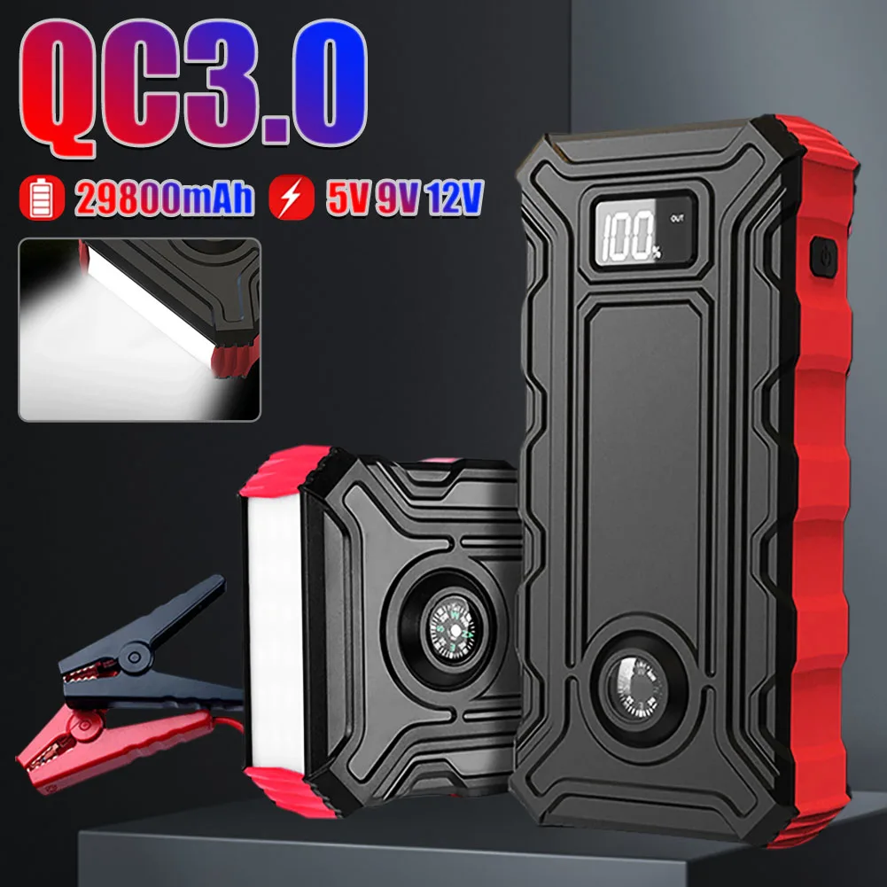 

1200A Car Jump Starter 30000mAh Portable Power Bank Battery Booster with LED Flashlight Emergency Starter for Gasoline Diesel