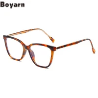 boyarn new shades eye frame pc box retro plug in nearsighted frame plain color anti blue light flat glasses women