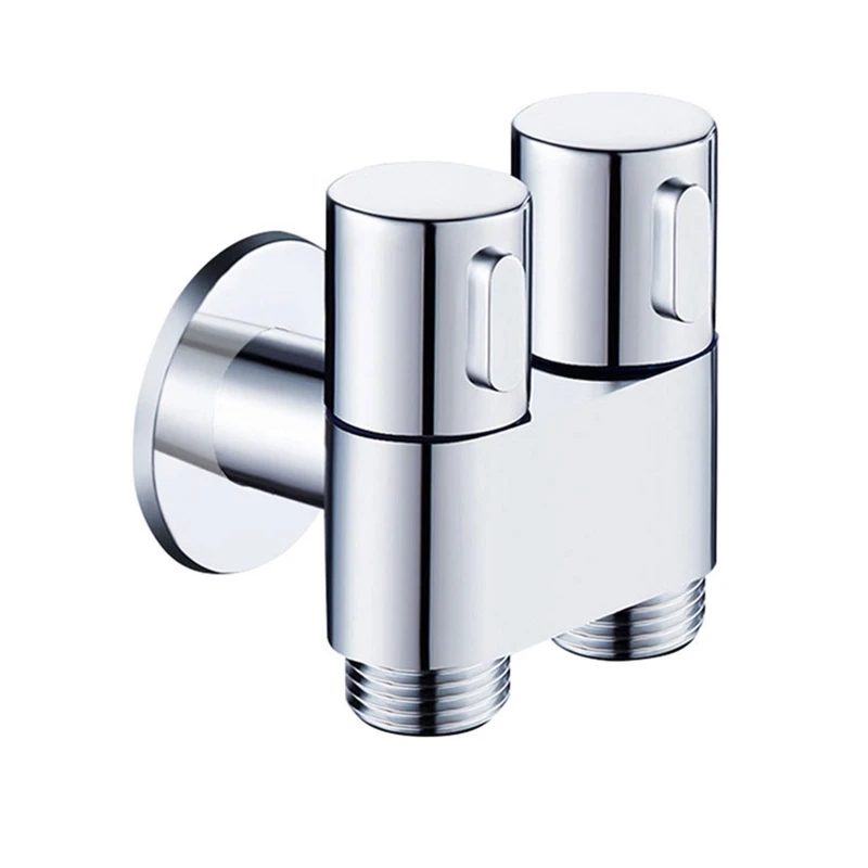 

G1/2 Three-way Filling Angle Valve Wall Mount One into Two out Water Controller Sink Triangle Hot Cold Valve Easy to Use