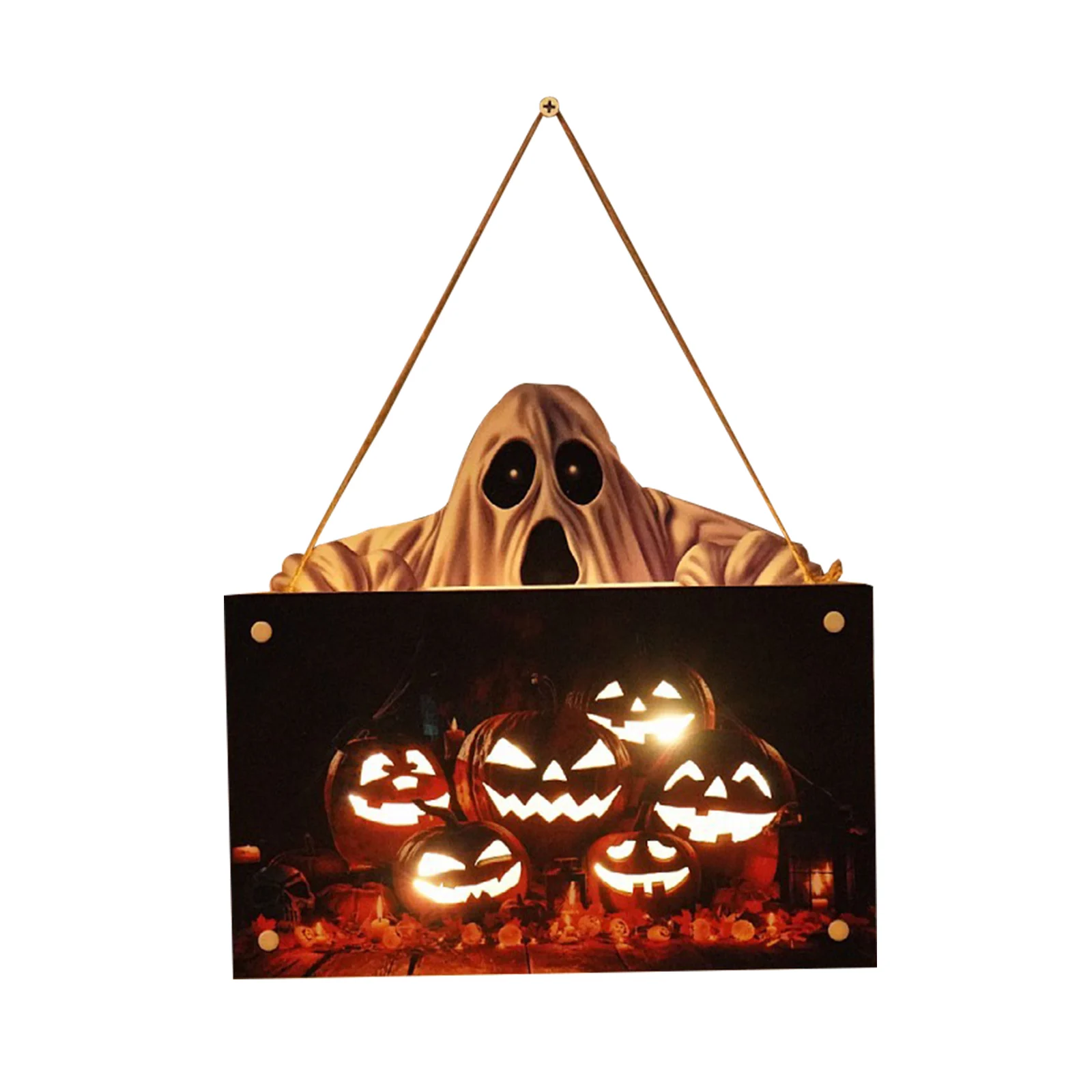 

Halloween House Sign LED Ambient Light Wall Crafts Decorative Door Hanging Pendant For Outdoor Garden Festival Pumpkin Lantern