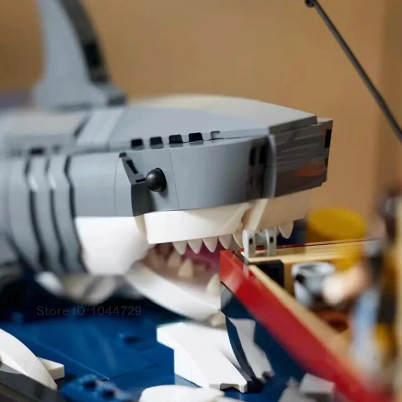 Новинка 2024 21350 диорама лодка акула пиратский корабль строительные блоки модель