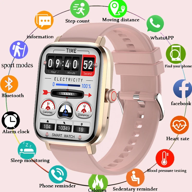 

LIGE 2022 NFC Smart Watch Ladies Bluetooth Call Body Temperature Clock Custom Dial Sports Bracelet Waterproof Smartwatch Women